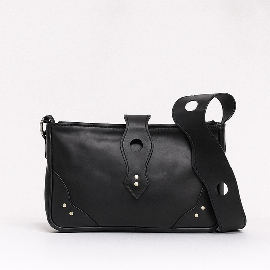 BOLSO DE HOMBRO BROCADOS PIEL NEGRO
