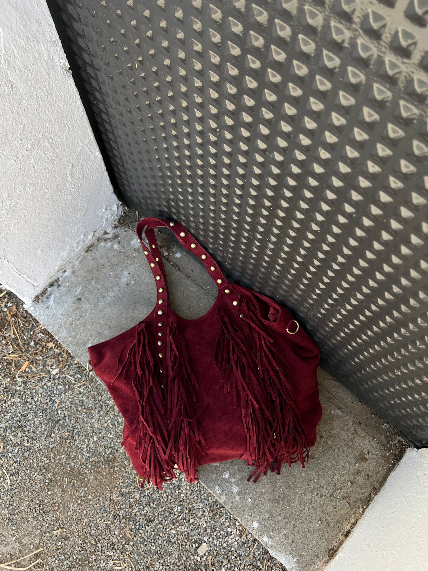 BOLSO SHOPPER EFECTO PIEL BURDEOS
