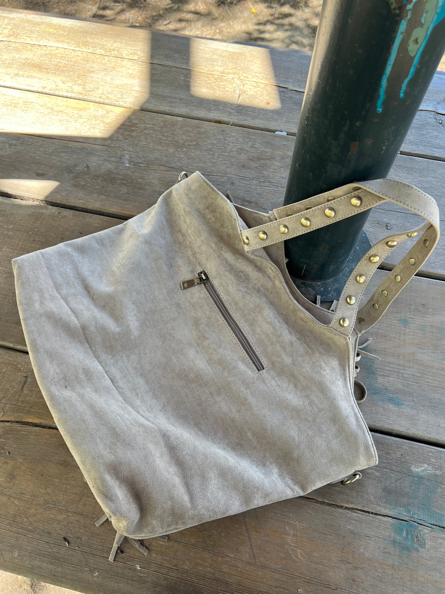 BOLSO SHOPPER EFECTO PIEL BEIGE
