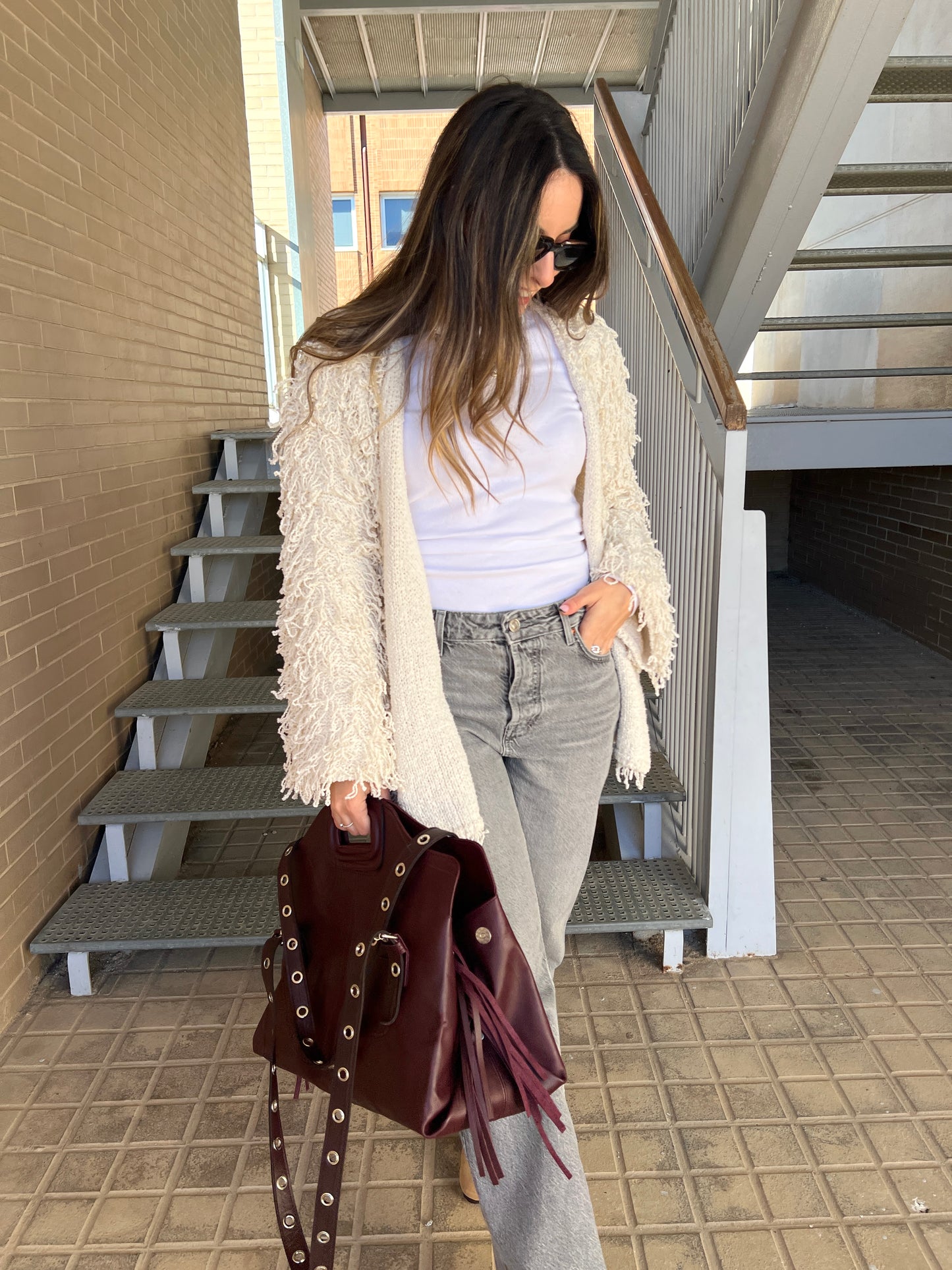 MAXI SHOPPER PIEL GRANATE