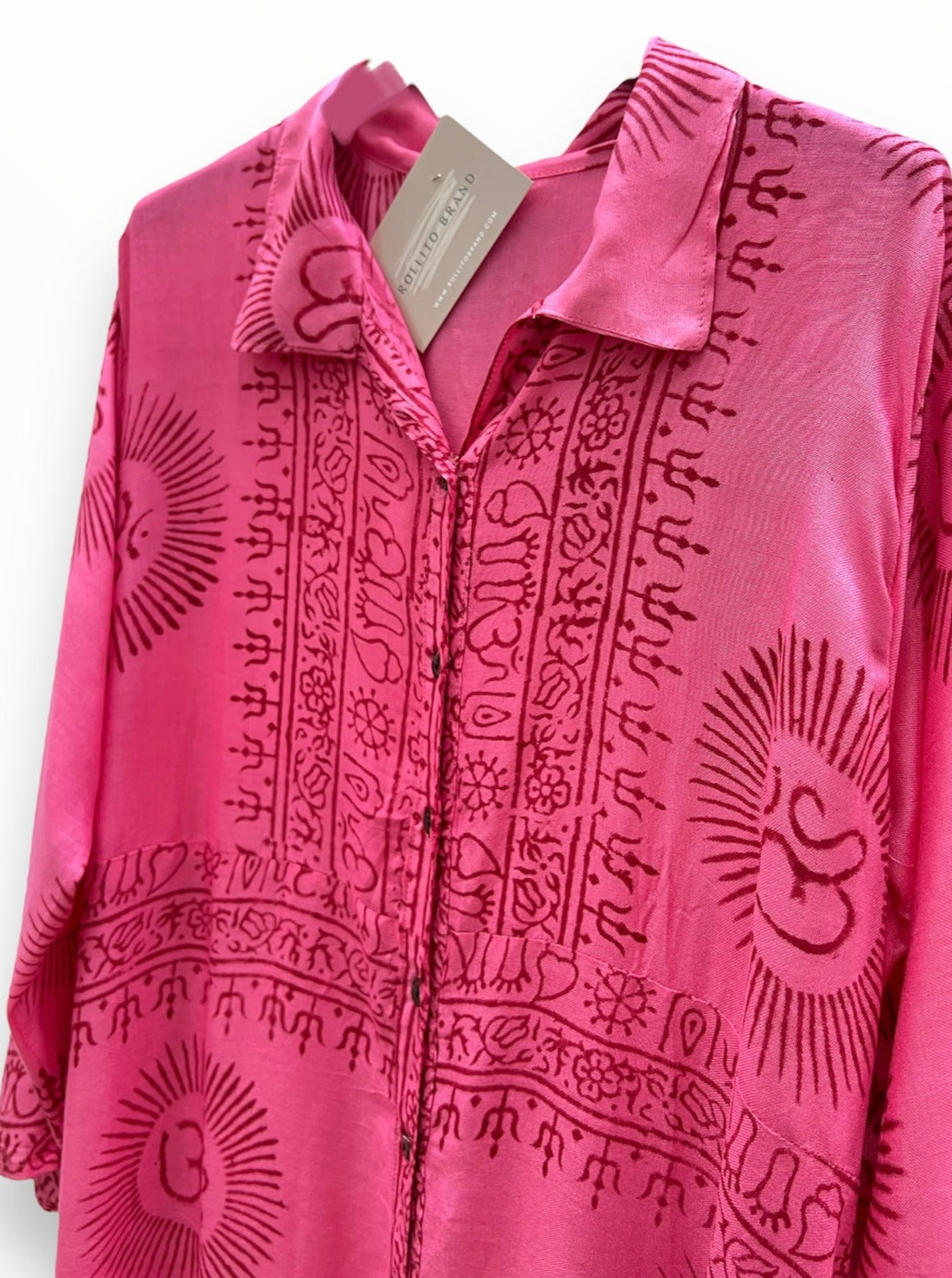 VESTIDO CAMISERO LARGO RAMNA FUCSIA