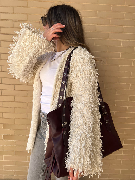 MAXI SHOPPER PIEL GRANATE