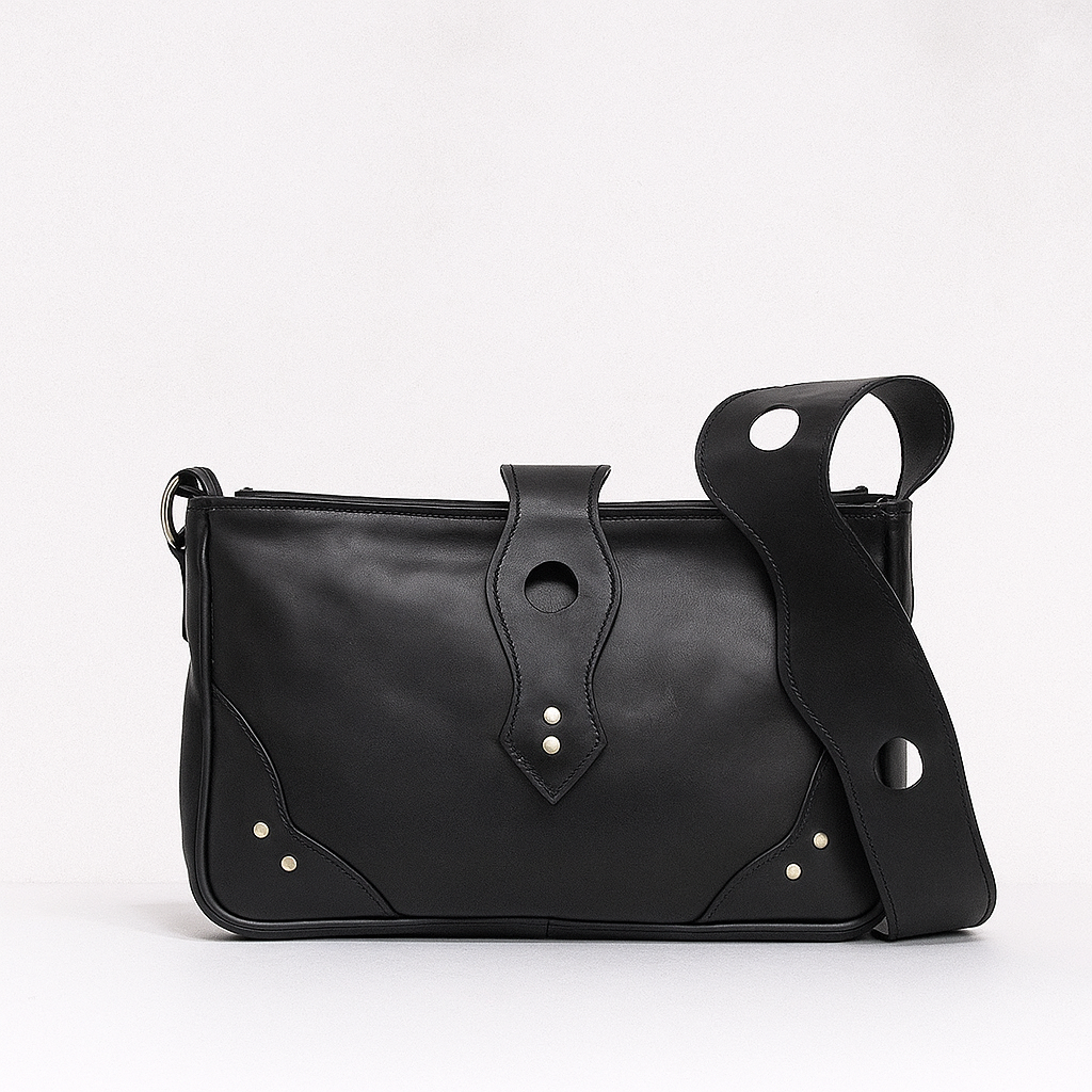 BOLSO DE HOMBRO BROCADOS PIEL NEGRO