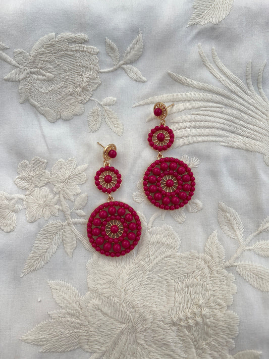 PENDIENTES FUCSIA