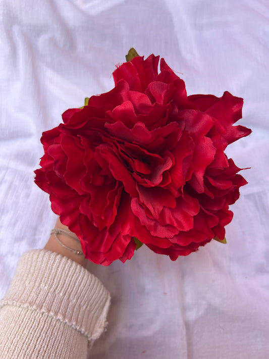 FLOR PEONÍA GRANDE ROJA
