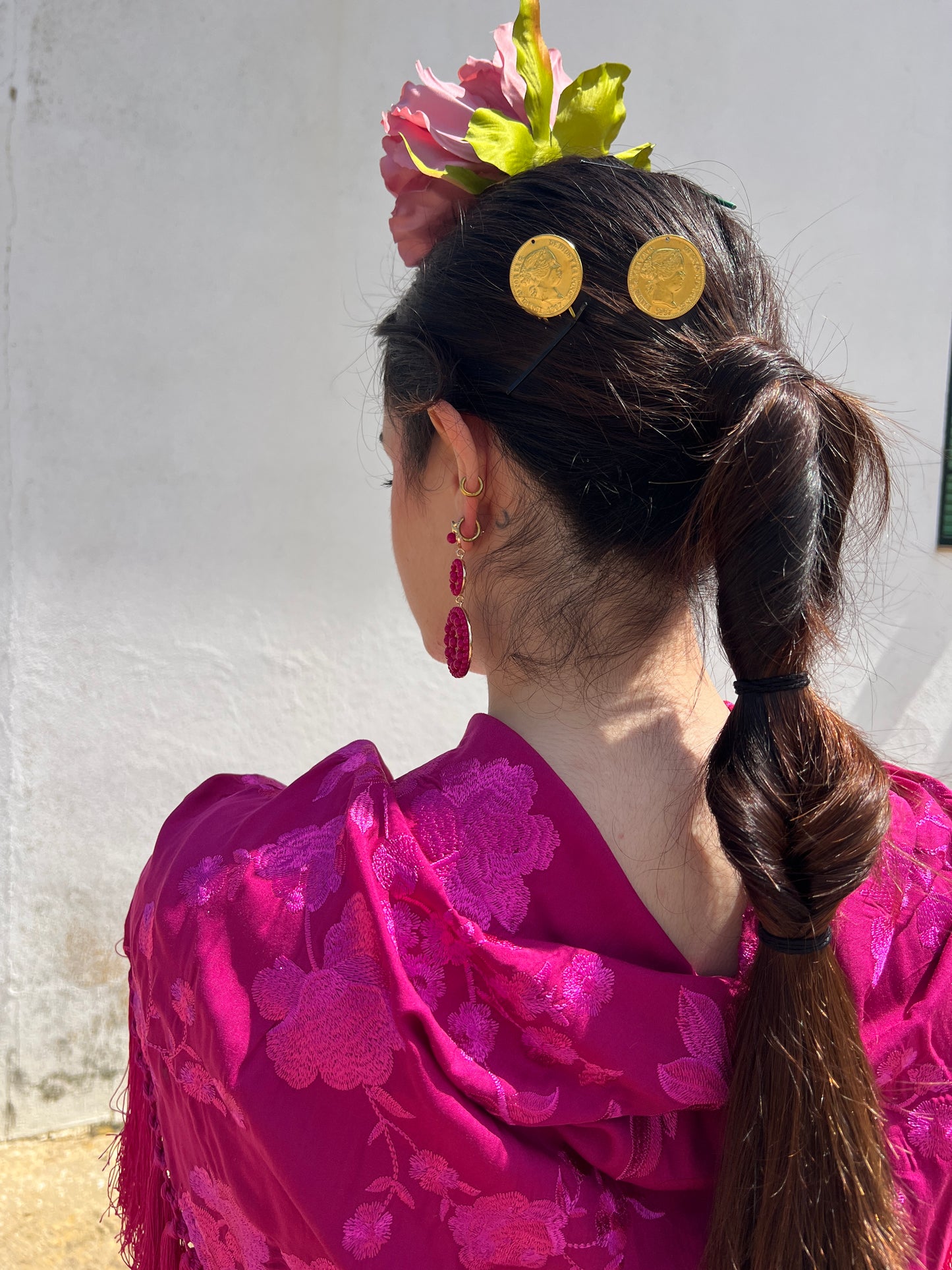PENDIENTES FUCSIA