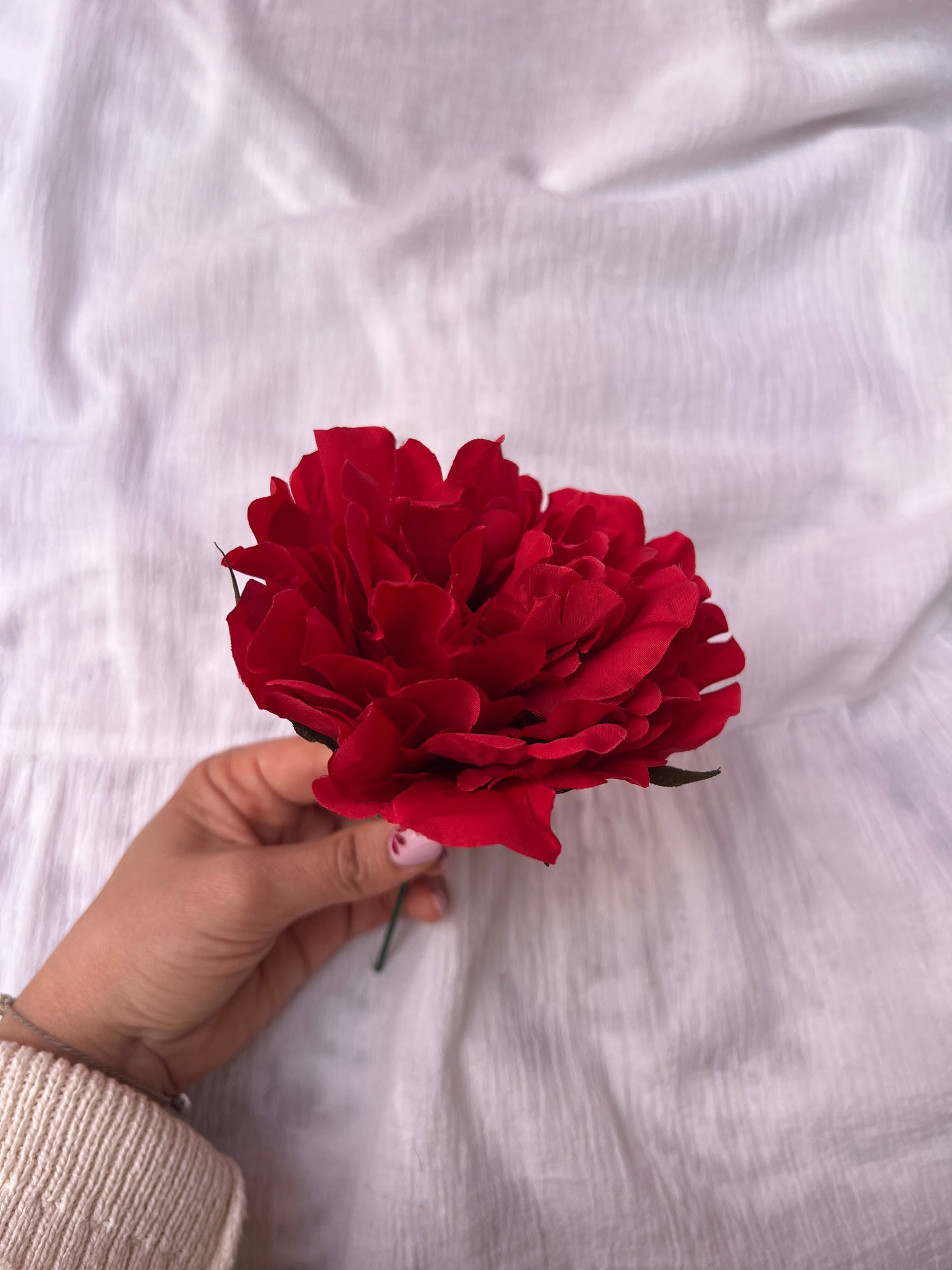FLOR PEONÍA MEDIANA ROJA