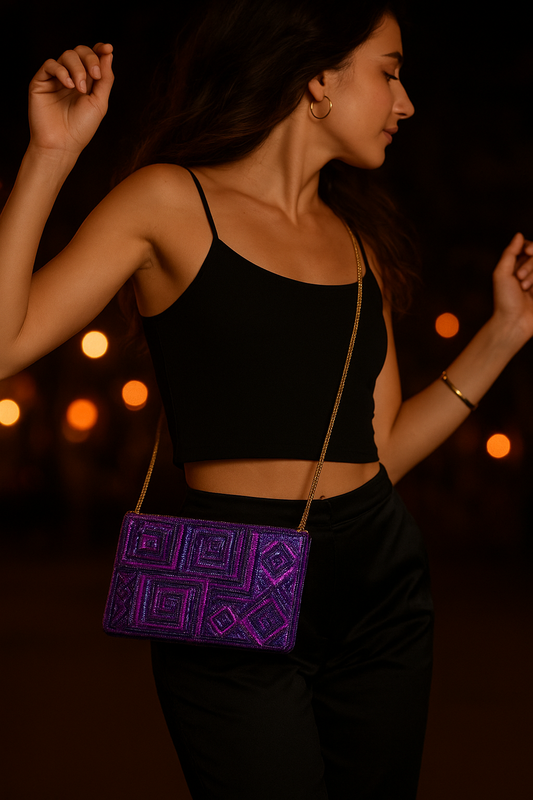 BOLSO DE FIESTA CON ABALORIOS