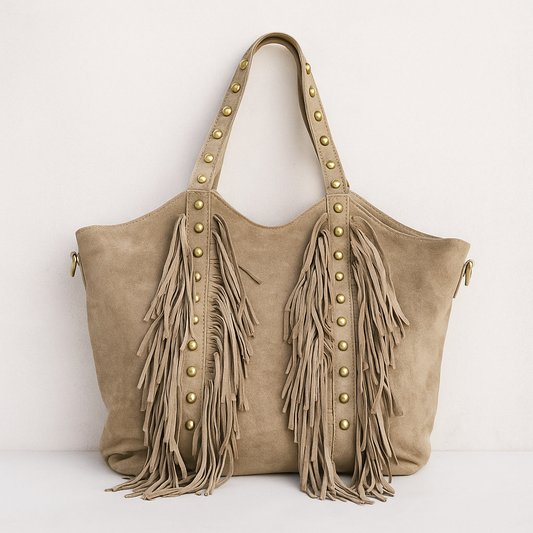 BOLSO SHOPPER EFECTO PIEL BEIGE