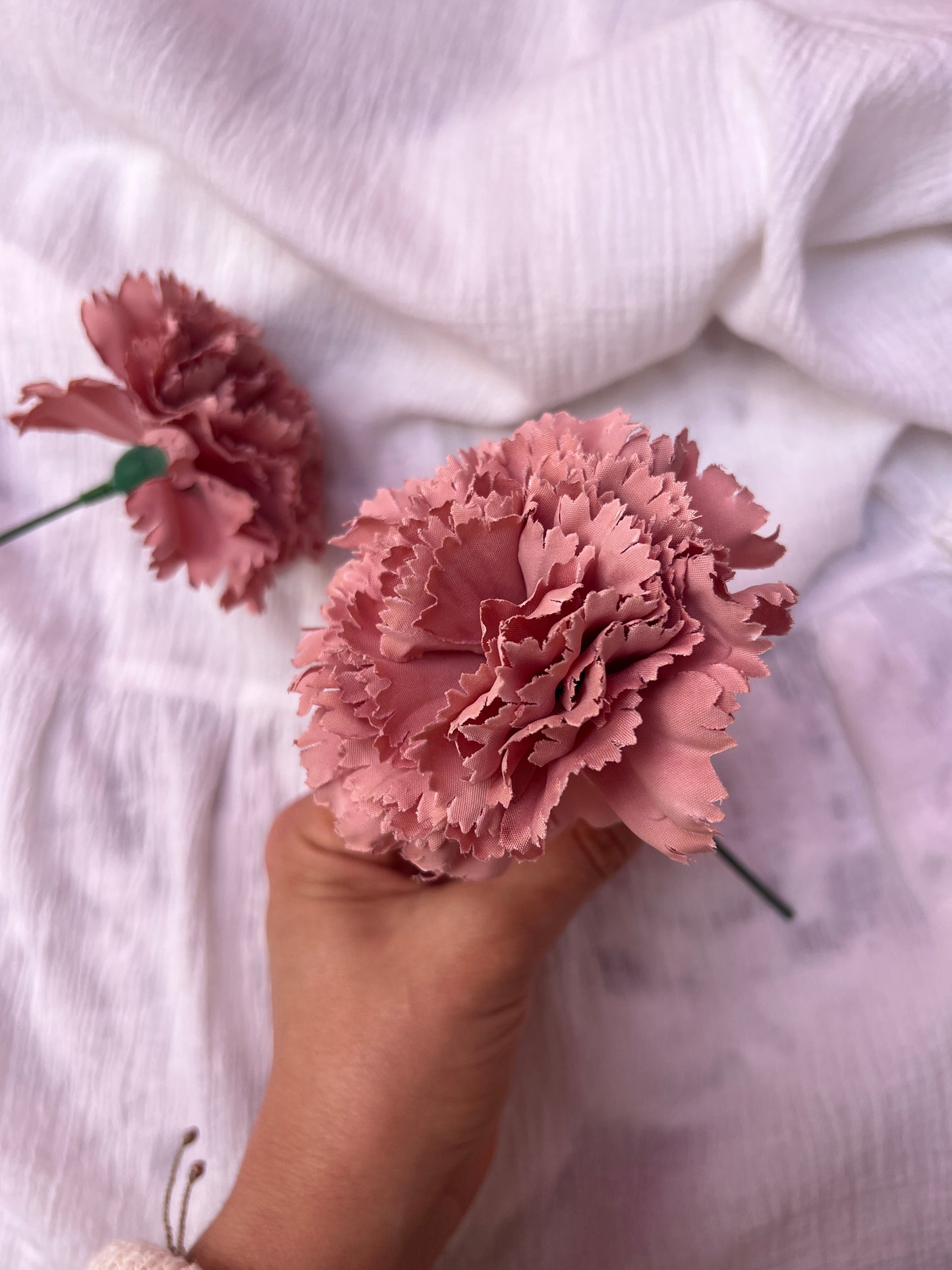 FLOR CLAVEL PEQUEÑO ROSA EMPOLVADO