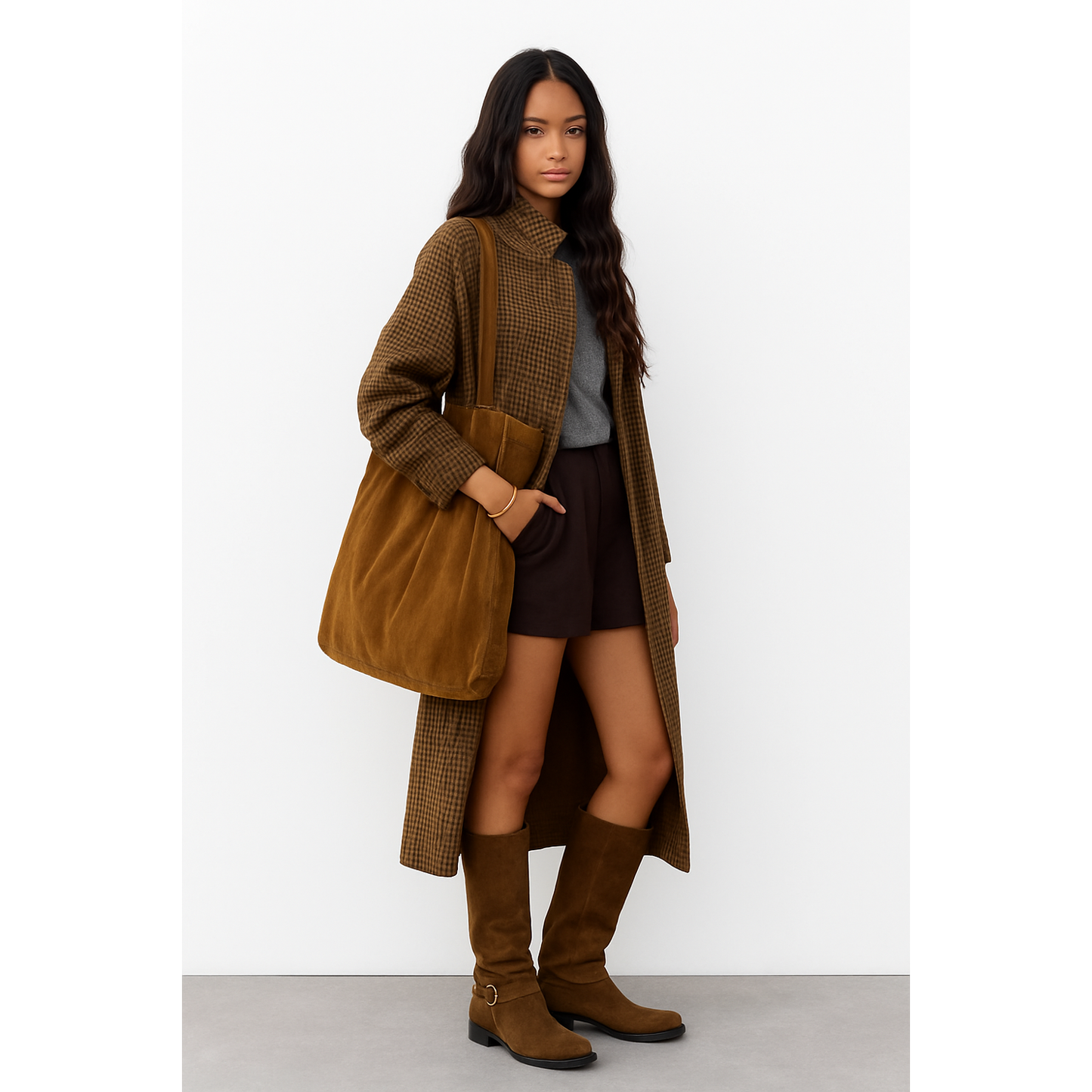 BOLSO SHOPPER LONETA MARRÓN