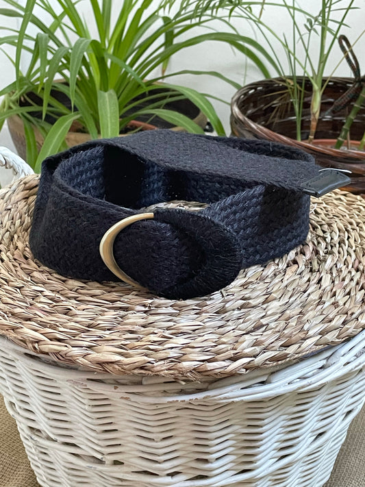 CINTURÓN RAFIA NEGRO